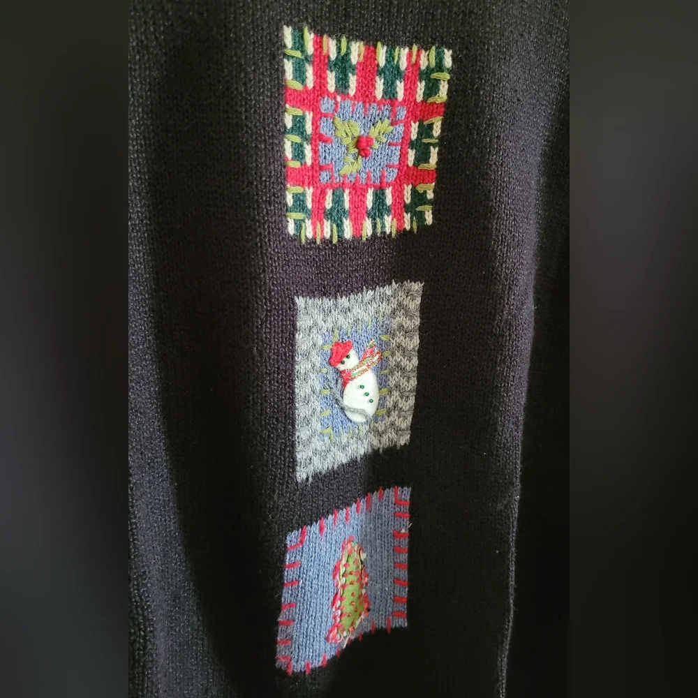 Vtg Northern Isles Ramie Blend Rolled Hem Pullover Christmas Sweater, Women's XL - Picture 2 of 12